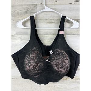 Cacique Women’s Plus 48D Black Lace Unlined Full Coverage Bra No Wire New